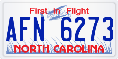 NC license plate AFN6273