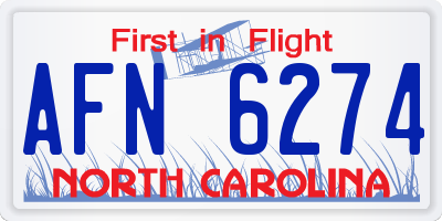 NC license plate AFN6274