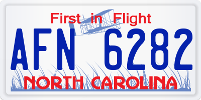 NC license plate AFN6282