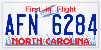 NC license plate AFN6284