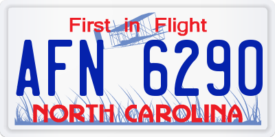 NC license plate AFN6290