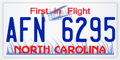 NC license plate AFN6295