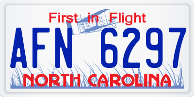 NC license plate AFN6297