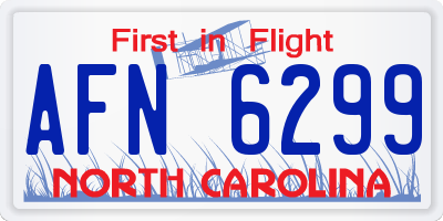 NC license plate AFN6299