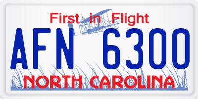 NC license plate AFN6300