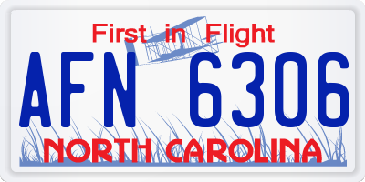 NC license plate AFN6306