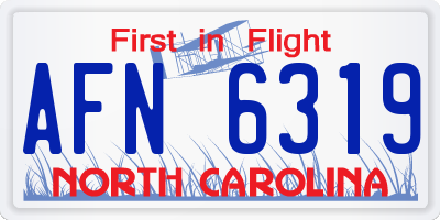 NC license plate AFN6319