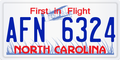 NC license plate AFN6324