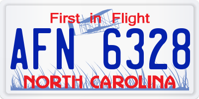 NC license plate AFN6328