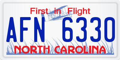 NC license plate AFN6330