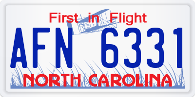 NC license plate AFN6331