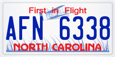 NC license plate AFN6338