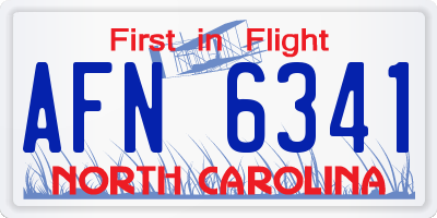 NC license plate AFN6341