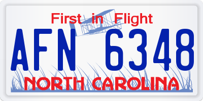 NC license plate AFN6348