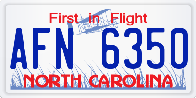 NC license plate AFN6350