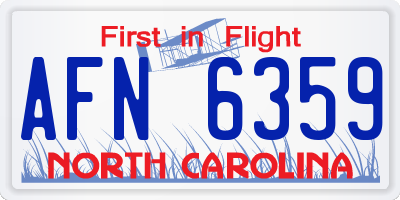 NC license plate AFN6359