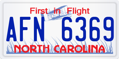 NC license plate AFN6369