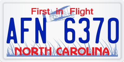 NC license plate AFN6370
