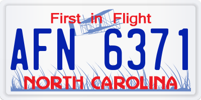 NC license plate AFN6371