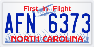 NC license plate AFN6373