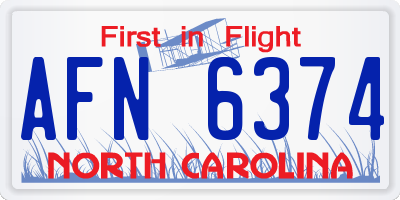 NC license plate AFN6374