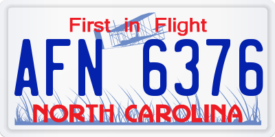 NC license plate AFN6376