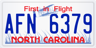 NC license plate AFN6379