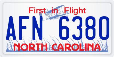 NC license plate AFN6380