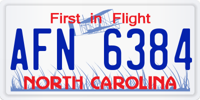 NC license plate AFN6384