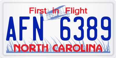 NC license plate AFN6389