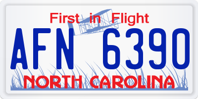 NC license plate AFN6390