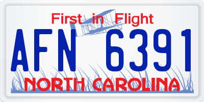 NC license plate AFN6391