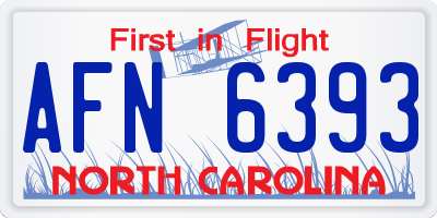 NC license plate AFN6393