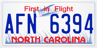 NC license plate AFN6394