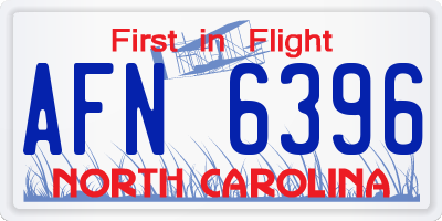 NC license plate AFN6396