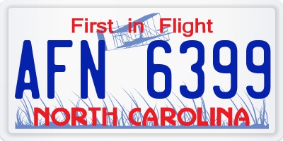 NC license plate AFN6399