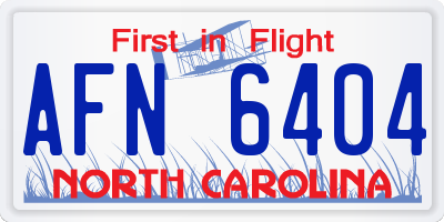 NC license plate AFN6404