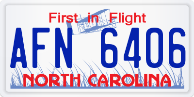 NC license plate AFN6406