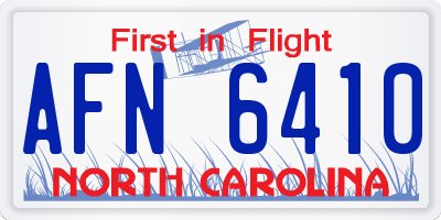 NC license plate AFN6410