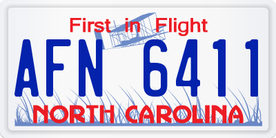 NC license plate AFN6411