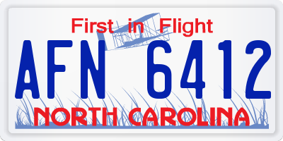 NC license plate AFN6412