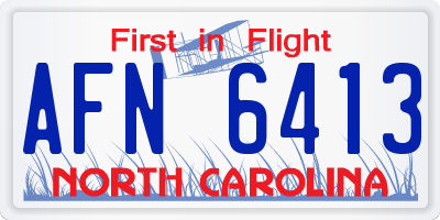 NC license plate AFN6413