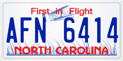 NC license plate AFN6414