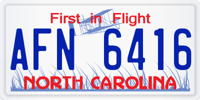 NC license plate AFN6416