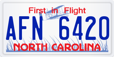 NC license plate AFN6420