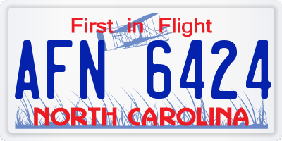 NC license plate AFN6424