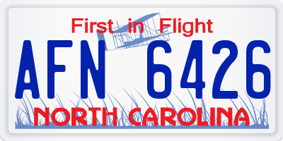 NC license plate AFN6426
