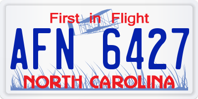 NC license plate AFN6427