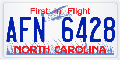 NC license plate AFN6428