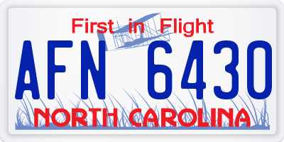 NC license plate AFN6430